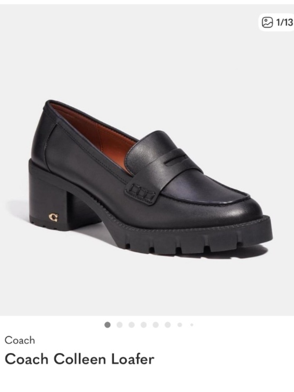 Coach Black Leather Penny Loafer